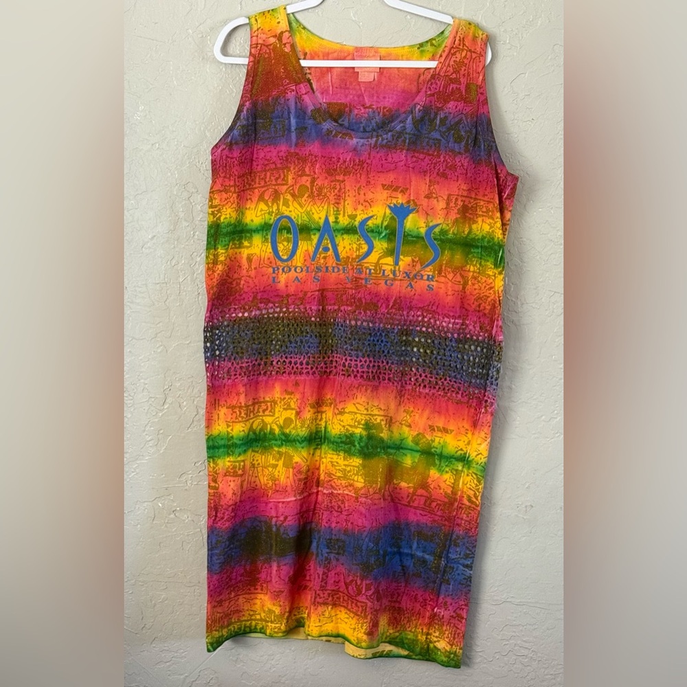 Vintage Pyramid Creations Swimsuit Coverup “Oasis Poolside At Luxor Las Vegas”10